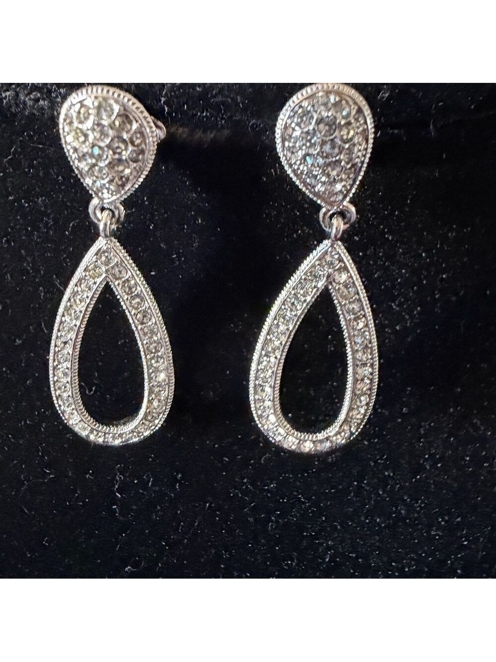 Napier Elegant Silver Teardrop Earrings - Picture 5 of 5